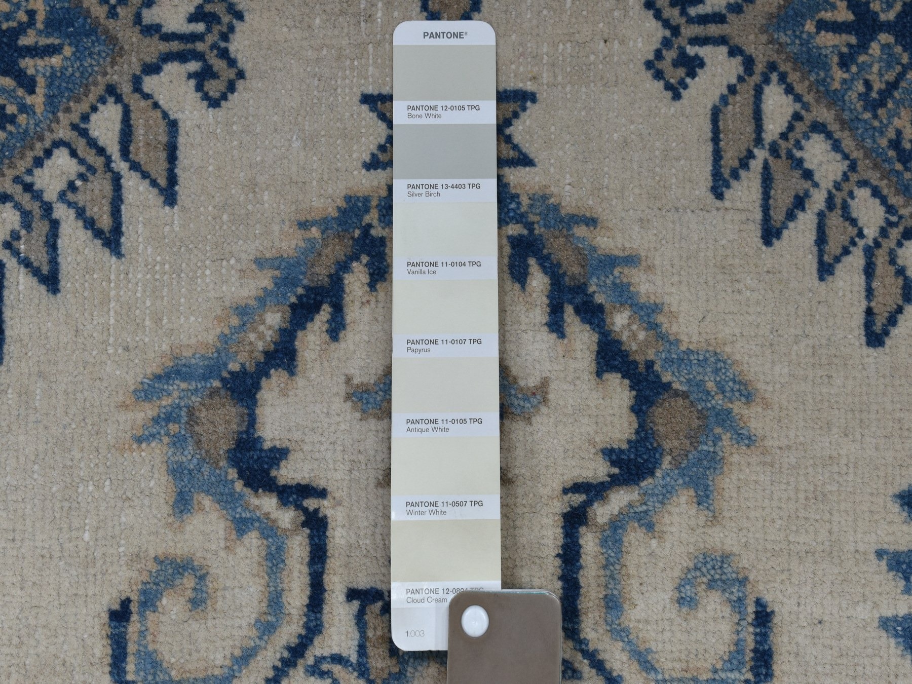 2'9"x10'7" Vintage Look Kazak Geometric Design Ivory Runner Pure Wool Hand Knotted Oriental Rug HR51917 - Image 3