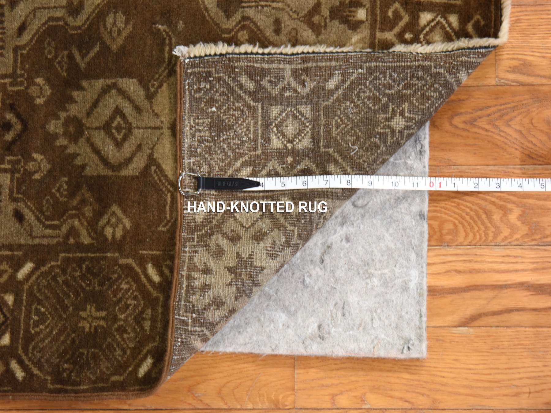 2'10"x9'2" Pecan Brown, Washed Out Afghan Baluch with Natural Colors, Hand Knotted, Pure Wool, Runner, Oriental Rug HR78491 - Image 6