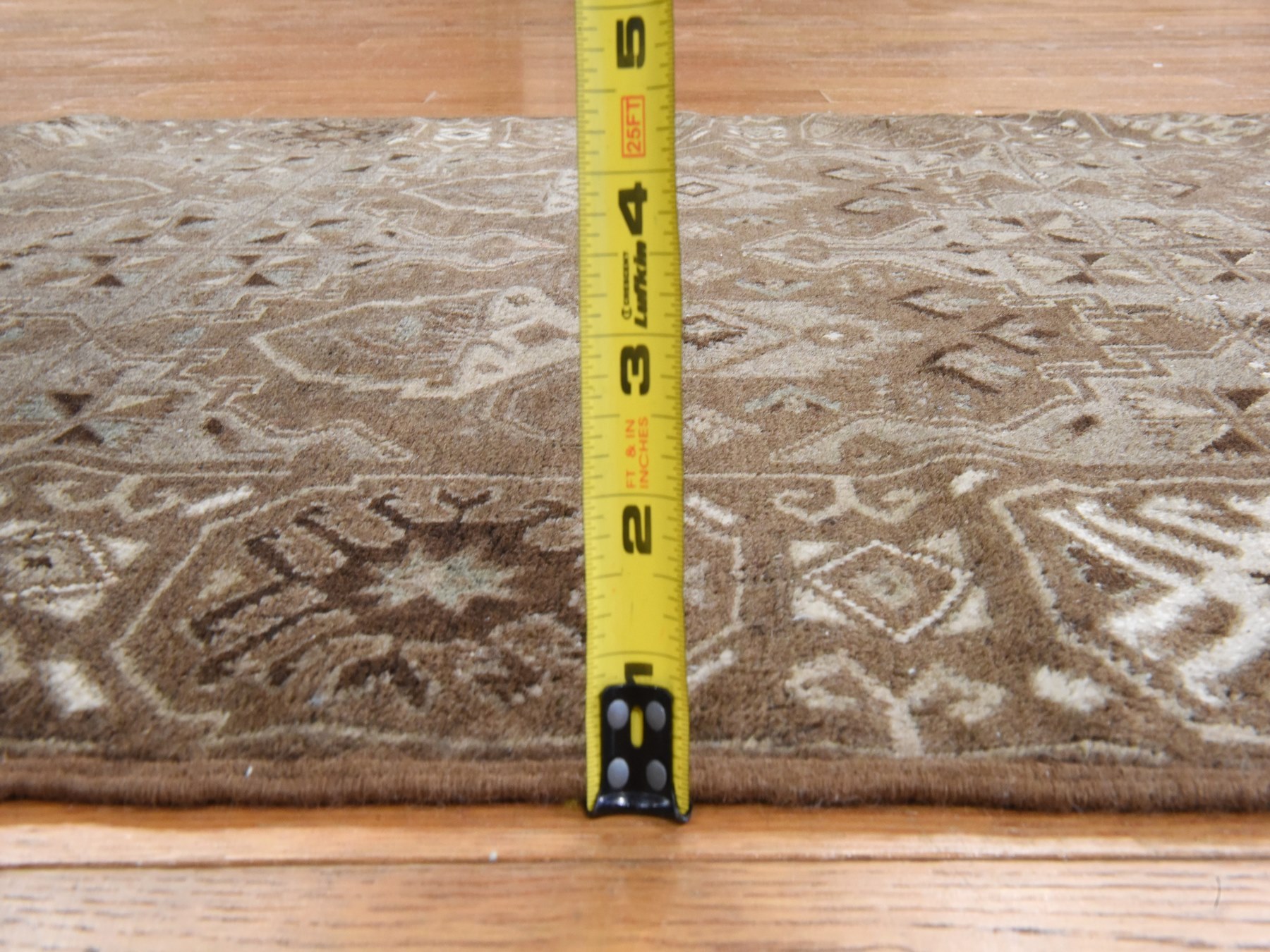 2'10"x9'2" Pecan Brown, Washed Out Afghan Baluch with Natural Colors, Hand Knotted, Pure Wool, Runner, Oriental Rug HR78491 - Image 7