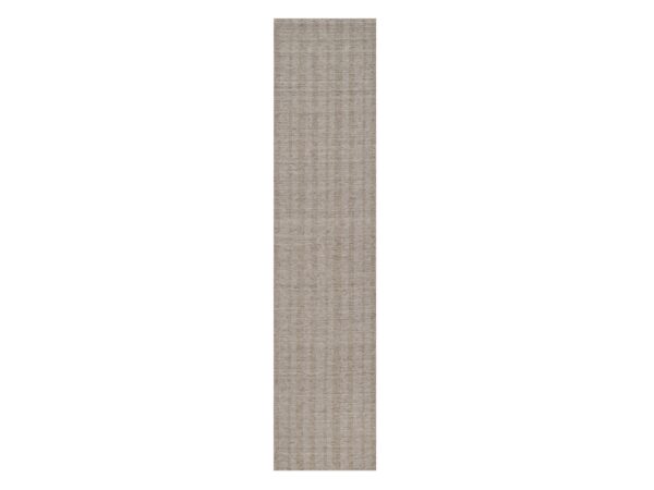 2'7"x12' Beaver Brown, Stripes Design with Salt and Pepper Effect, Hand Loomed, Undyed Natural Wool, Runner, Oriental Rug HR91657