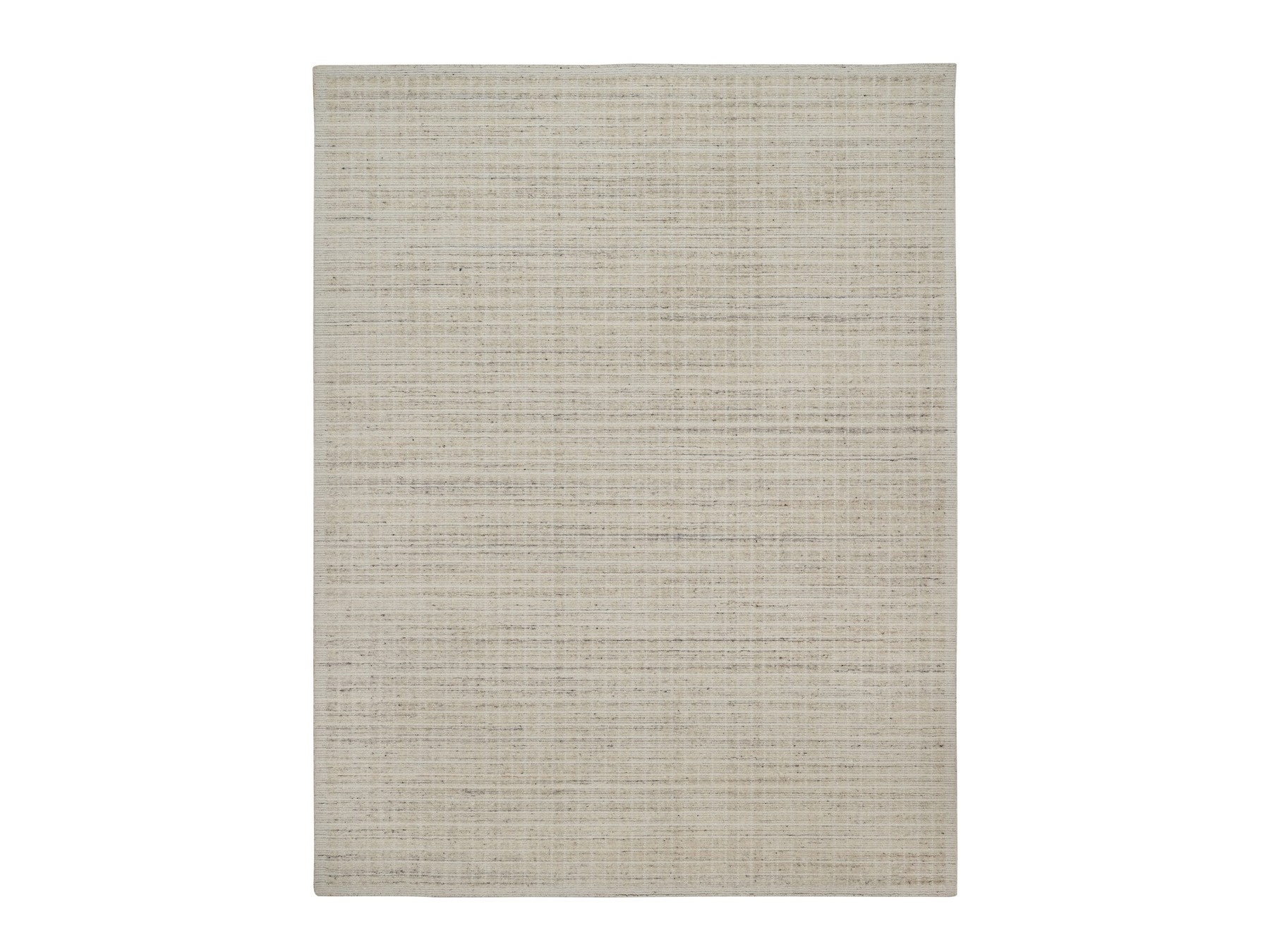 9'1"x12' Linen White, Modern Plain Decor Box Design, Pure Wool, Soft to the Touch, Loomed Knotted, Oriental Rug HR91685