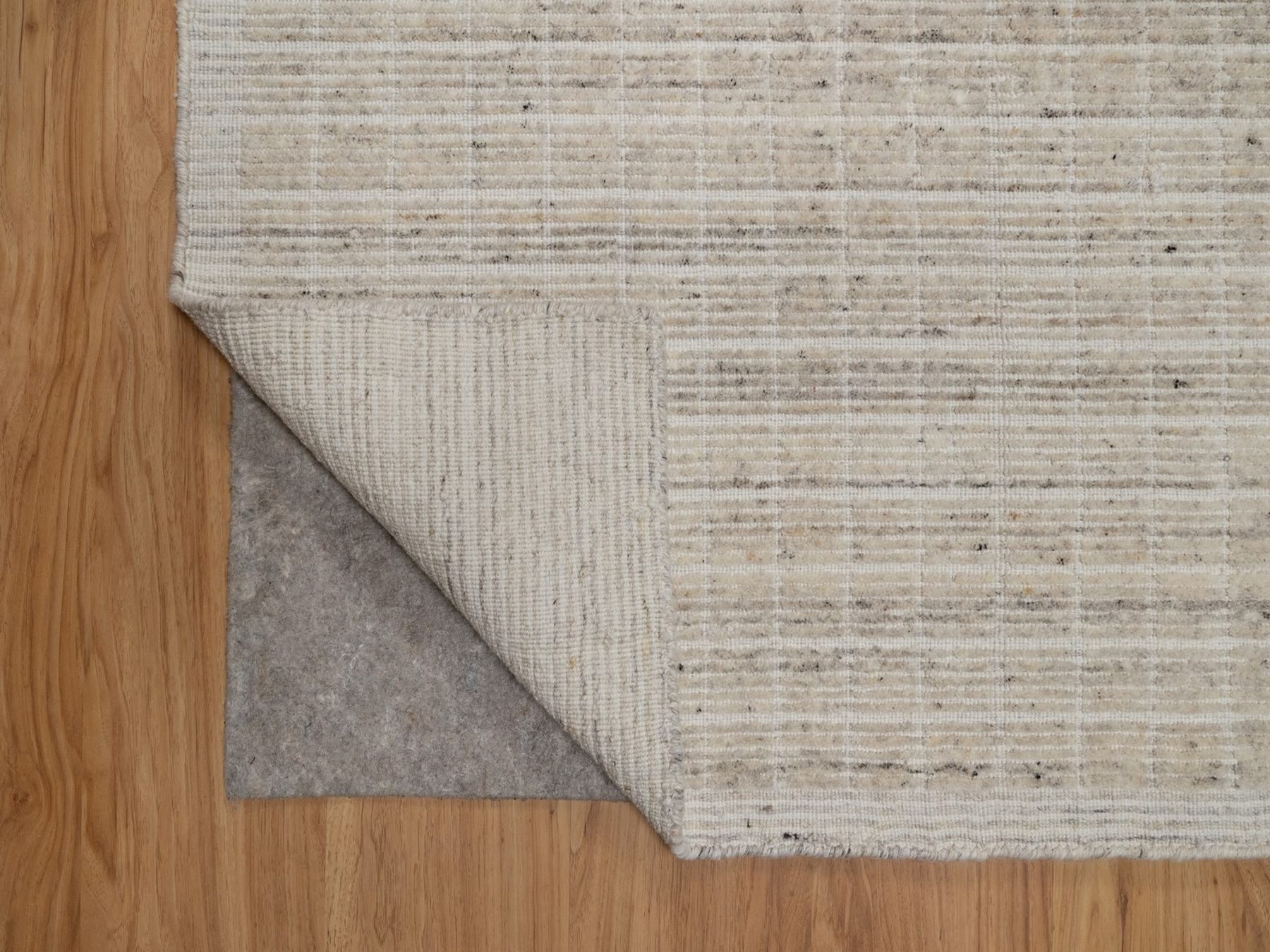 9'1"x12' Linen White, Modern Plain Decor Box Design, Pure Wool, Soft to the Touch, Loomed Knotted, Oriental Rug HR91685 - Image 4