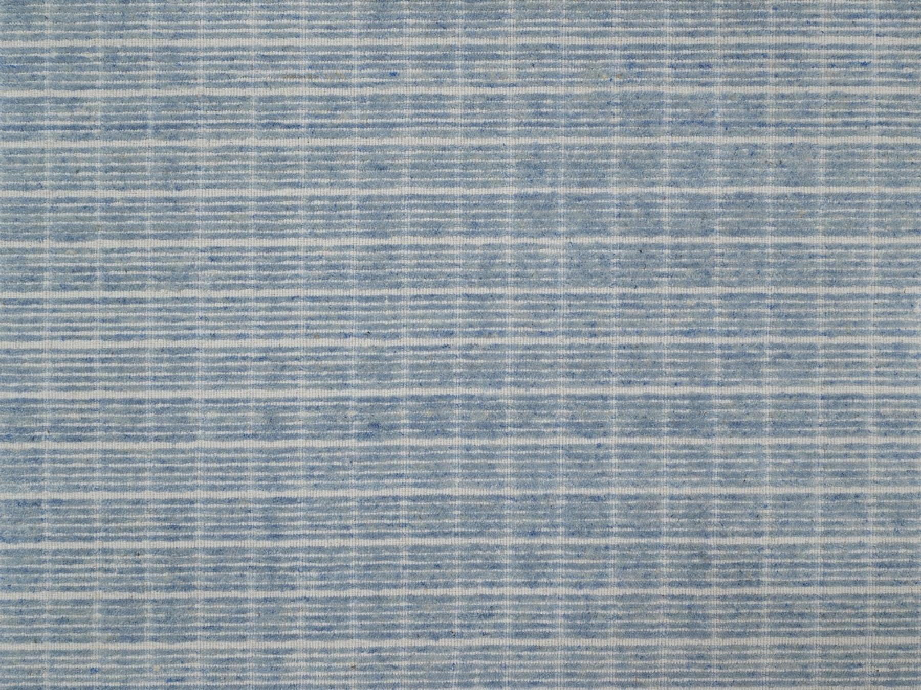 10'1"x14' Coronet Blue, Soft to the Touch, Modern Plain Decor Box Design, Pure Wool, Loomed Knotted, Oriental Rug HR91688 - Image 8