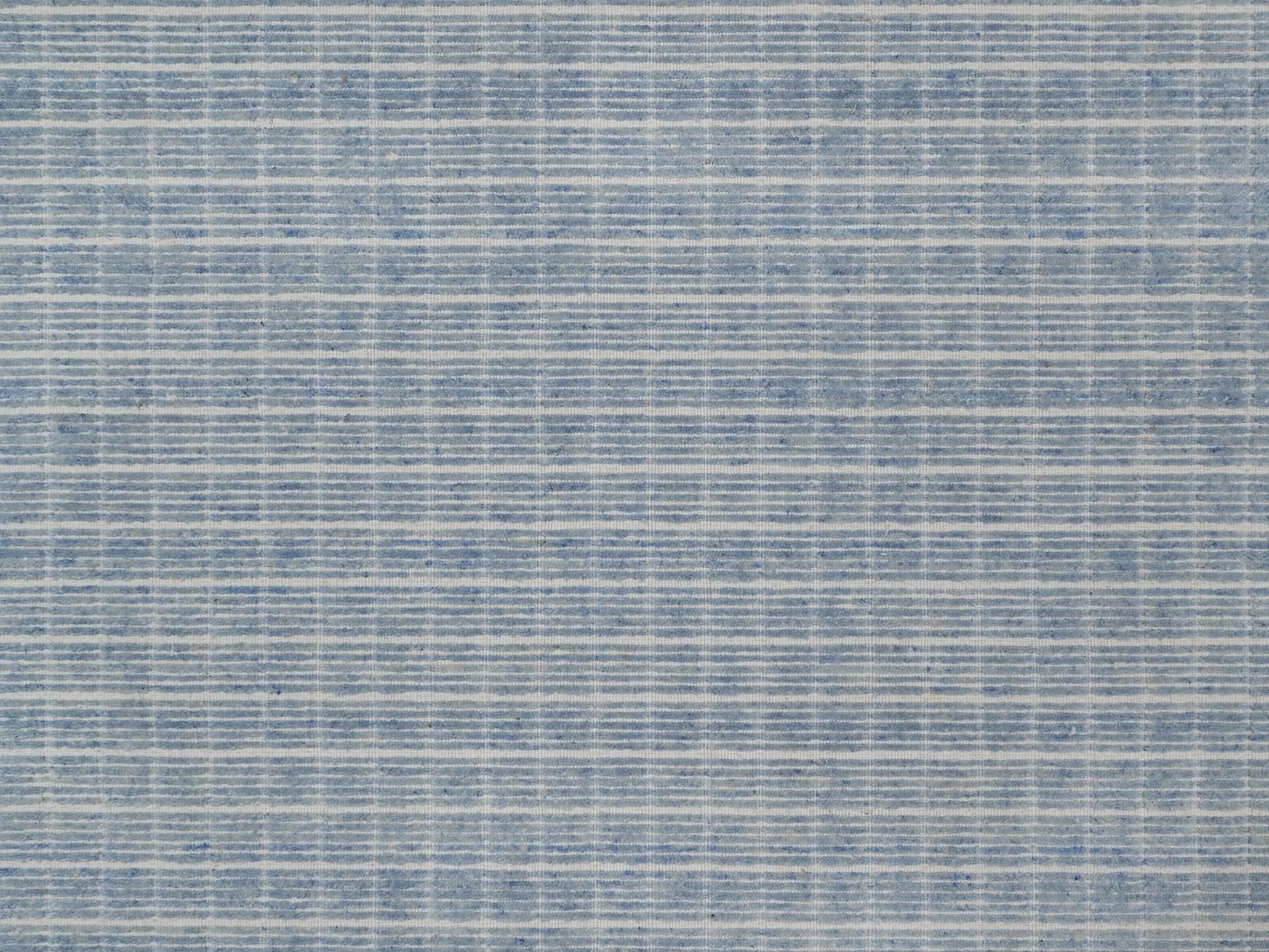 9'x12' Ruddy Blue, Loomed Knotted, Modern Plain Decor Box Design, Pure Wool, Soft to the Touch, Oriental Rug HR91690 - Image 8
