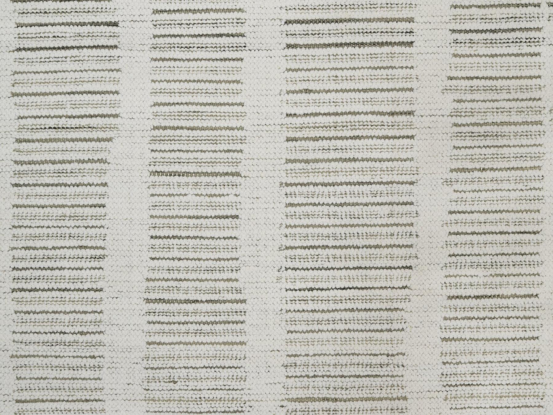 10'x14'1" Cream White, Flat Weave with Pile, Undyed Natural Wool, Hand Woven, Textured, Oriental Rug HR91736 - Image 8