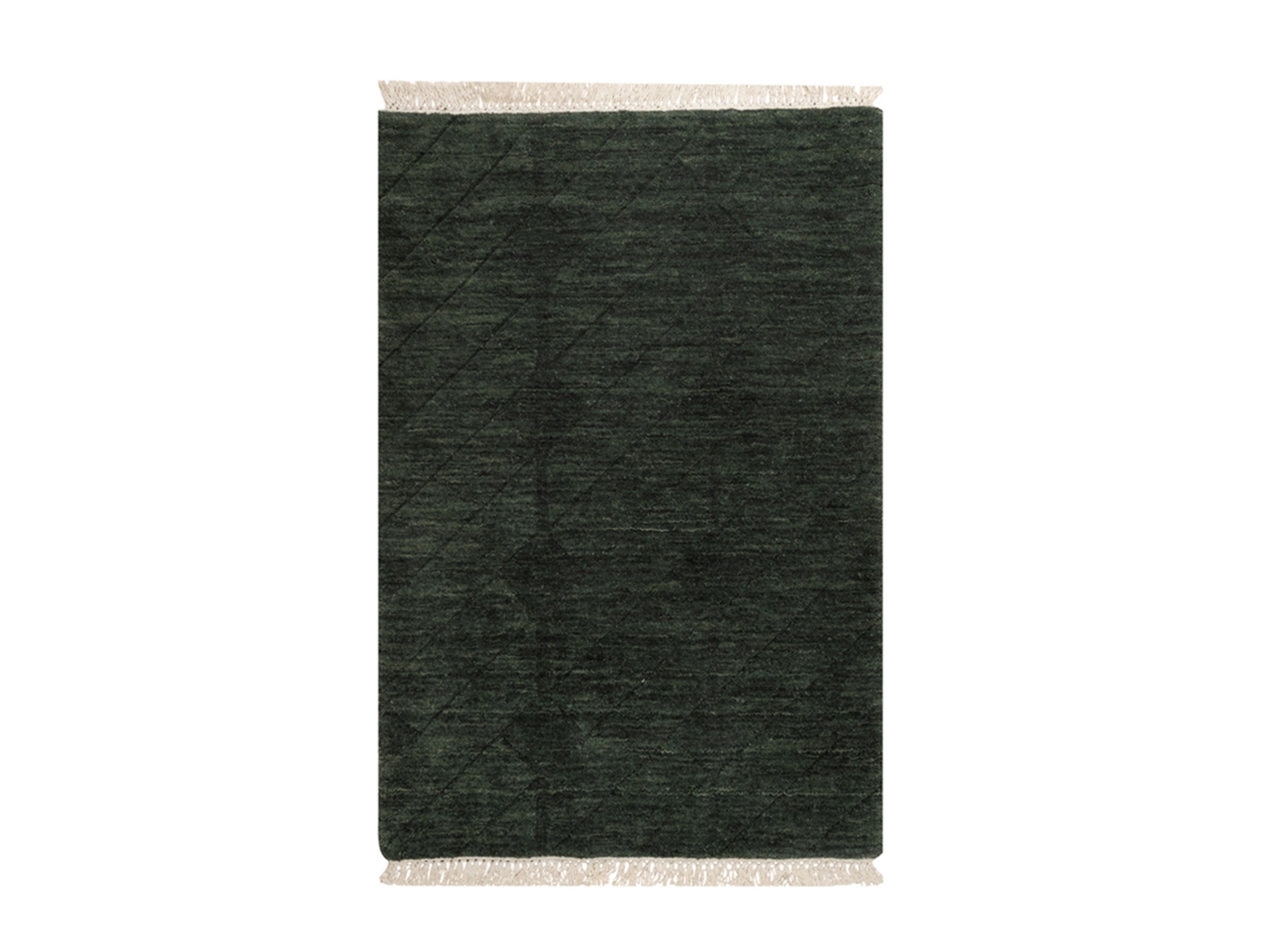 2'x2'9" Seaweed Green, Stripes Design, Hand Loomed, Pure Wool, Sample, Mat, Oriental Rug HR91780