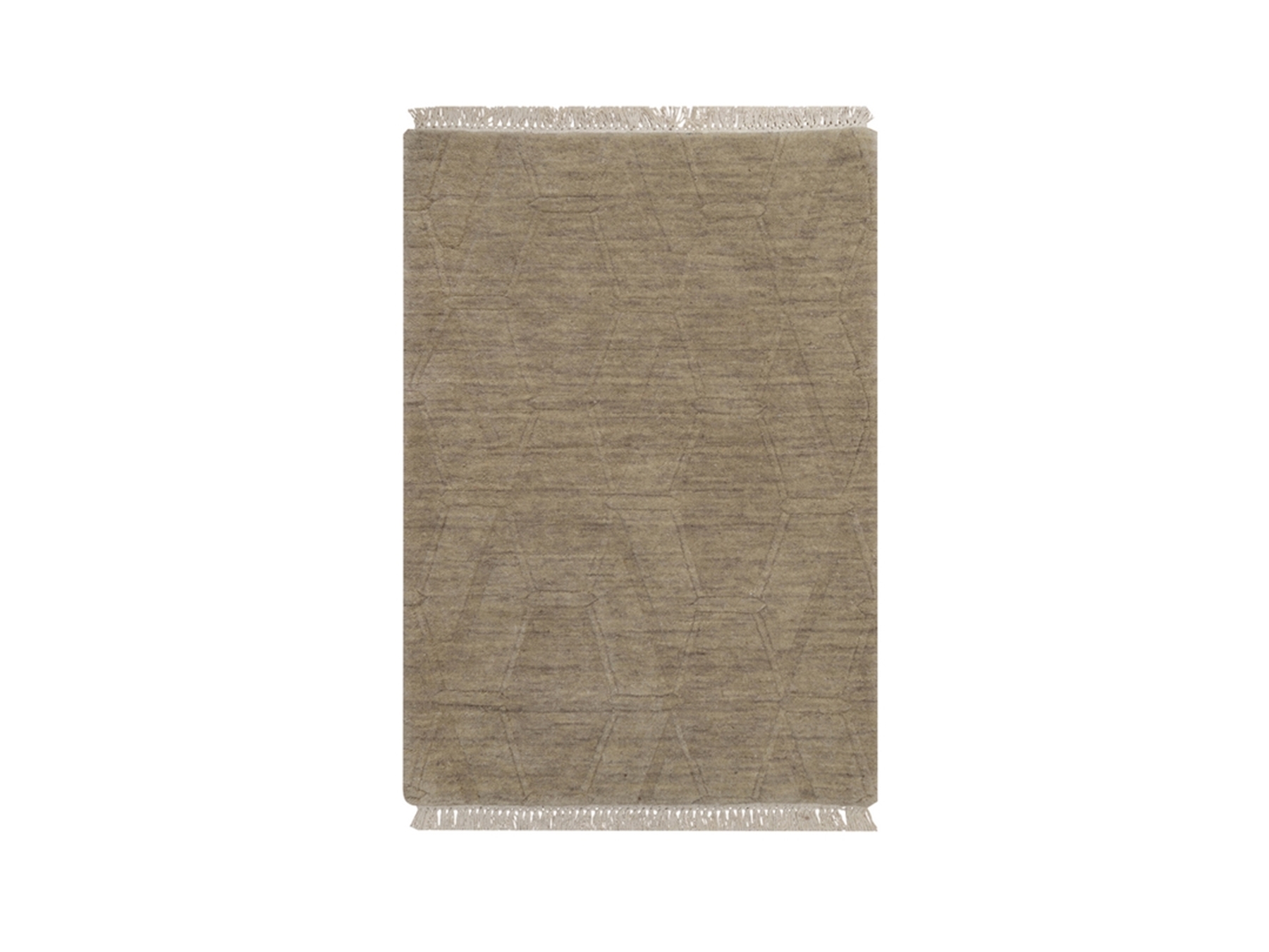 2'x2'9" Elmwood Brown, Geometric Design, Hand Loomed, Pure Wool, Sample, Mat, Oriental Rug HR91787
