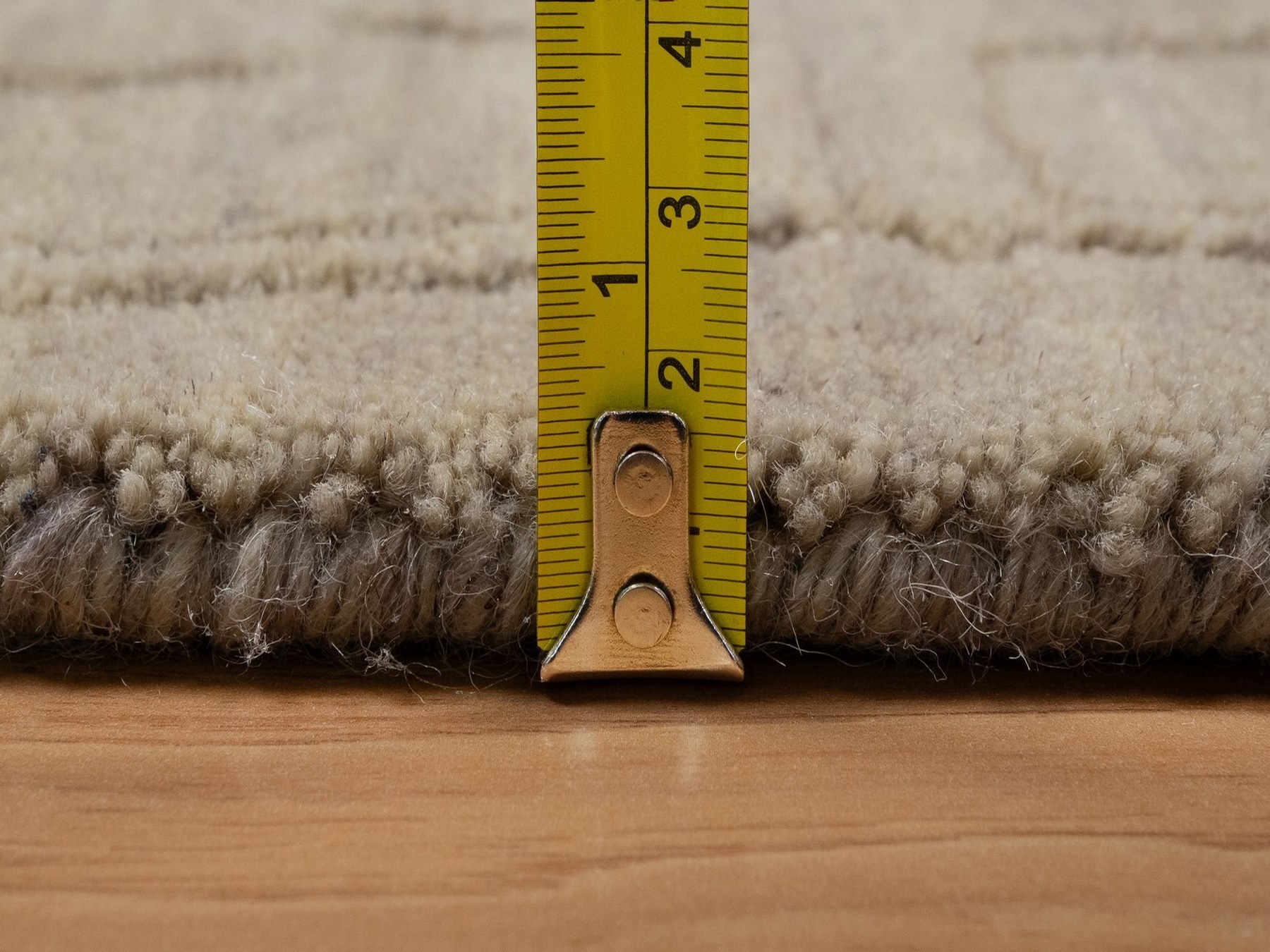 2'x2'9" Elmwood Brown, Geometric Design, Hand Loomed, Pure Wool, Sample, Mat, Oriental Rug HR91787 - Image 7