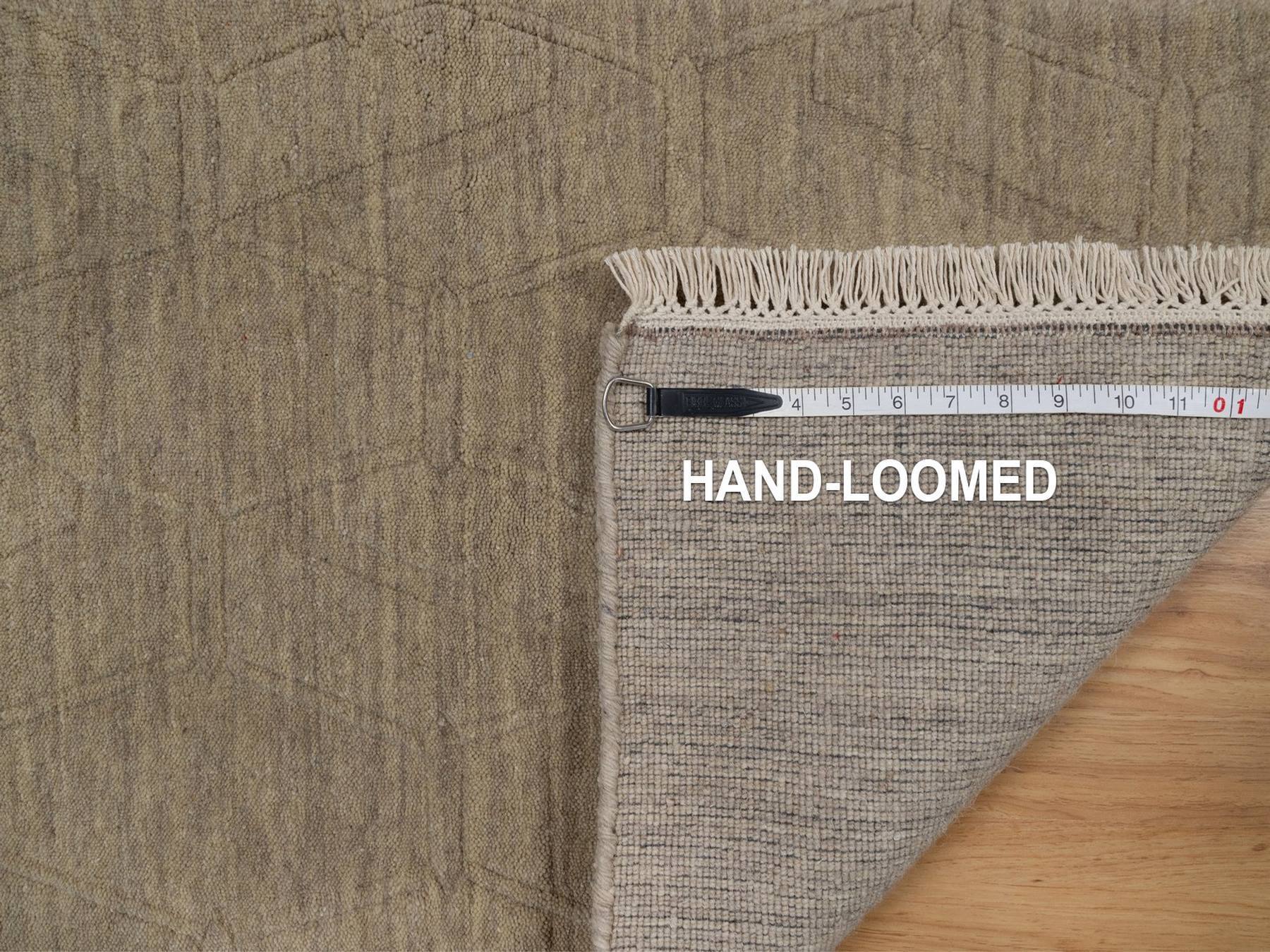 2'x2'9" Elmwood Brown, Geometric Design, Hand Loomed, Pure Wool, Sample, Mat, Oriental Rug HR91787 - Image 8