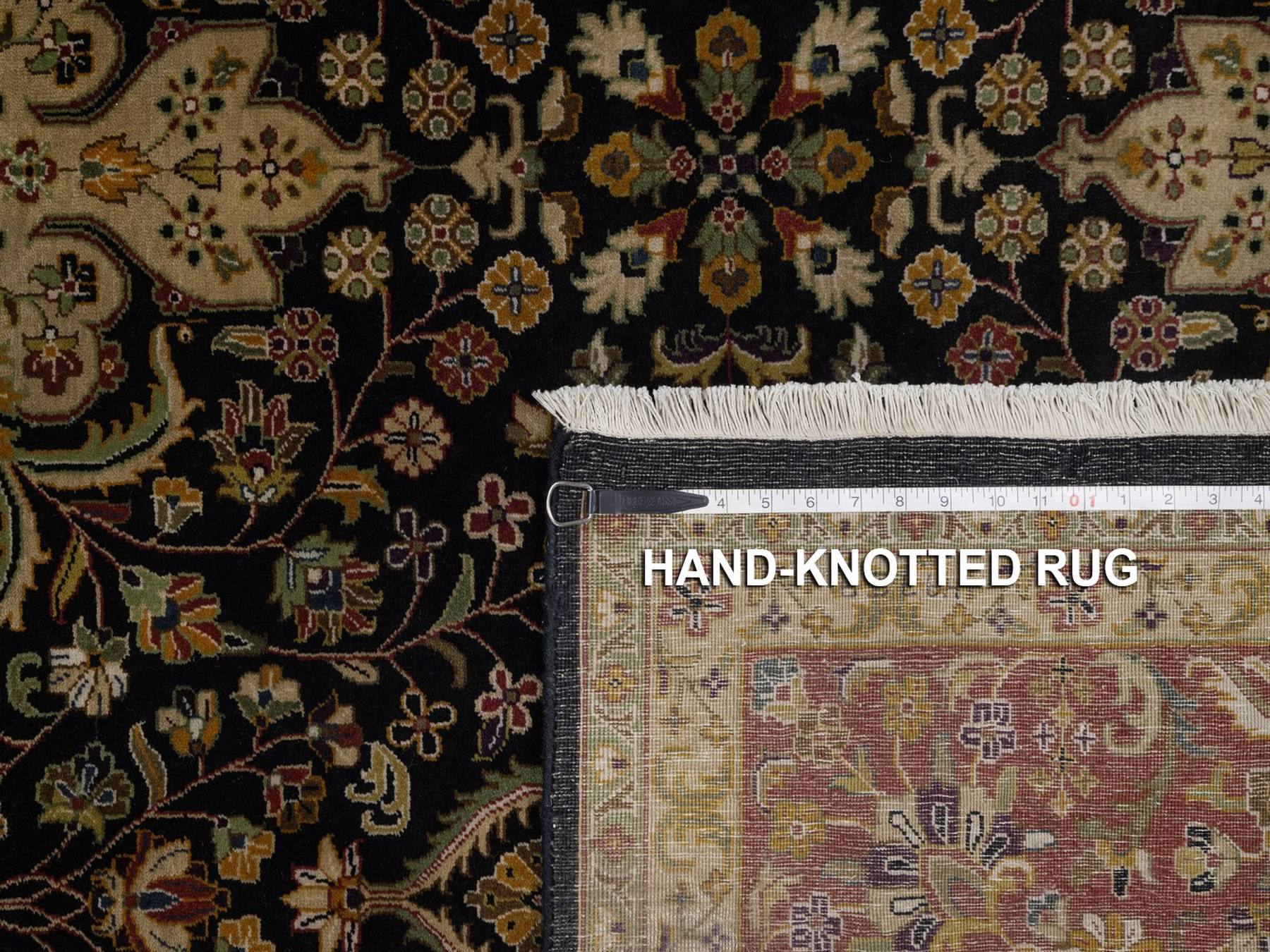 8'x10'1" Phantom Black, Intricate Kashan Revival, Hand Knotted, Hand Spun New Zealand Wool, 300 KPSI, Oriental Rug HR91834 - Image 2