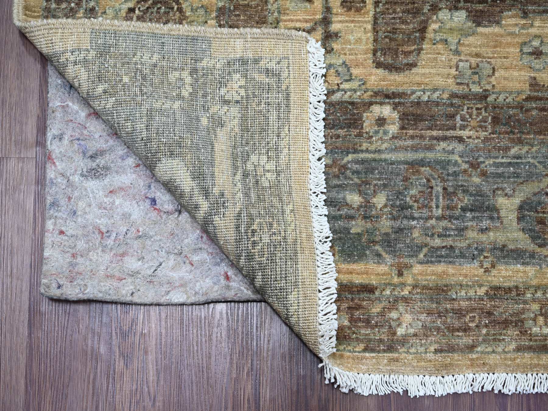 8'2"x10'1" Light Brown, Bijar Garus Design with Distinct Abrash, Peshawar, Hand Knotted, 100% Wool, Vegetable Dyes, Oriental Rug HR21045 - Image 4
