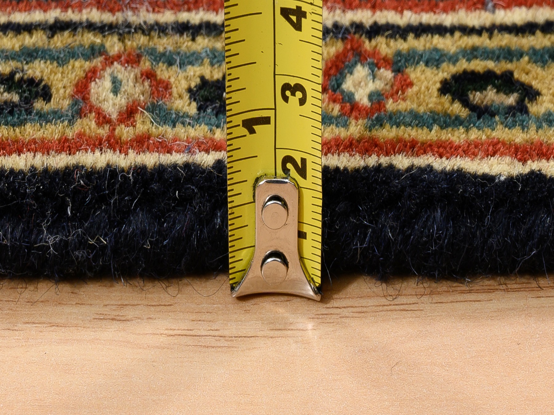 2'8"x9'9" Pitch Black Wool Herati All Over Fish Design 250 KPSI Hand Knotted Dense Weave Oriental Runner Rug HR63011 - Image 7