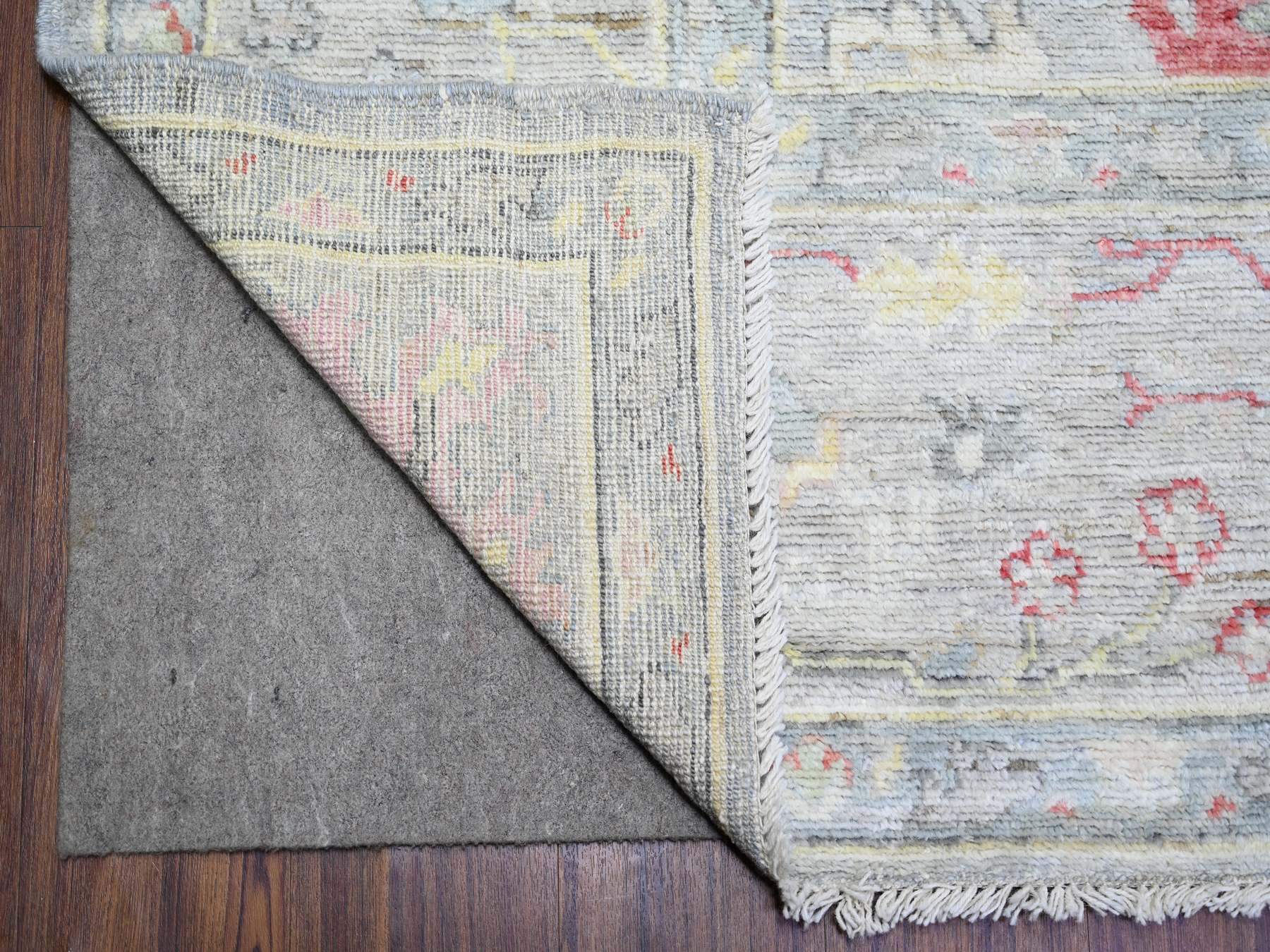 8'3"x9'8" Silver Gray, Natural Dyes Afghan Angora Oushak with Soft Colors, Extra Soft Wool Hand Knotted, Oriental Rug HR73799 - Image 5