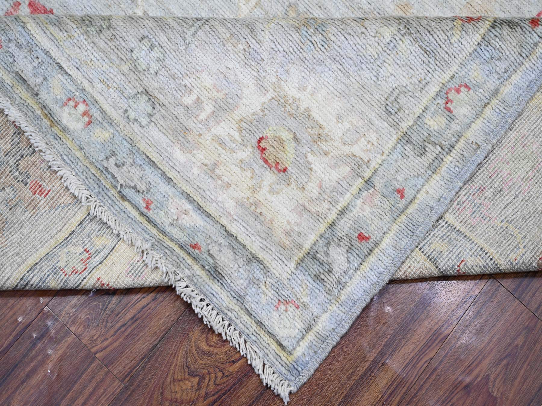 8'3"x9'8" Silver Gray, Natural Dyes Afghan Angora Oushak with Soft Colors, Extra Soft Wool Hand Knotted, Oriental Rug HR73799 - Image 7