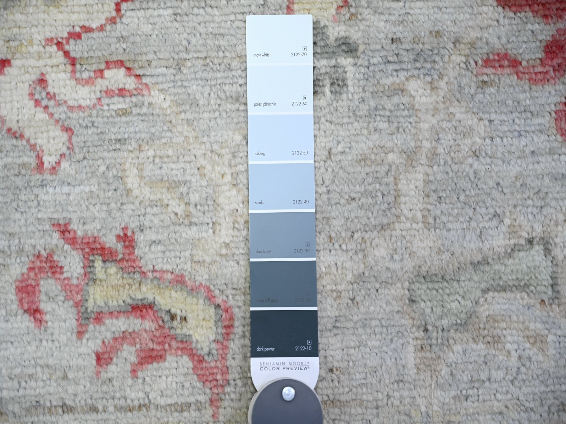 8'3"x9'8" Silver Gray, Natural Dyes Afghan Angora Oushak with Soft Colors, Extra Soft Wool Hand Knotted, Oriental Rug HR73799 - Image 8