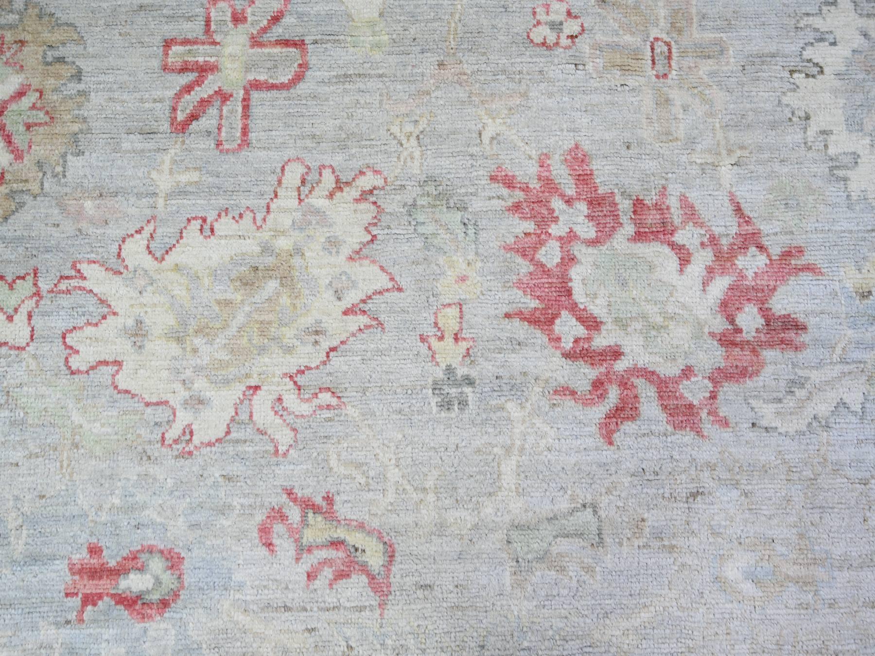 8'3"x9'8" Silver Gray, Natural Dyes Afghan Angora Oushak with Soft Colors, Extra Soft Wool Hand Knotted, Oriental Rug HR73799 - Image 9