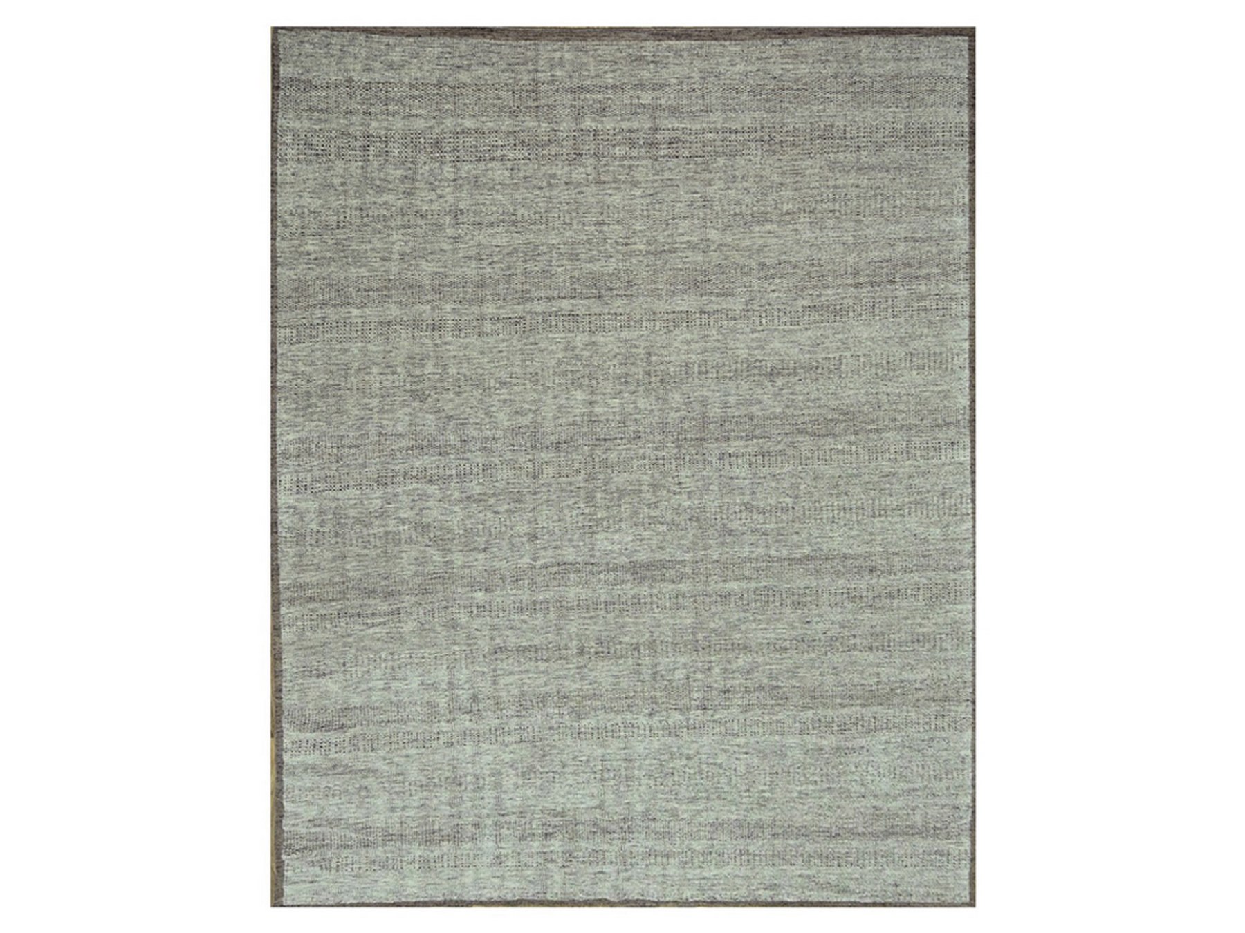 12'1"x15' Carob Brown and Ivory, Distressed and Oxidized Grass Design with Exposed Warps, 100% Wool, Hand Knotted, XL, Oversized, Oriental Rug HR76693