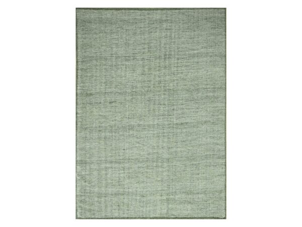 9'10"x14' Sage Green, Hand Knotted, Oxidized and Distressed Grass Design with Exposed Warps, Natural Wool, Oriental Rug HR76694