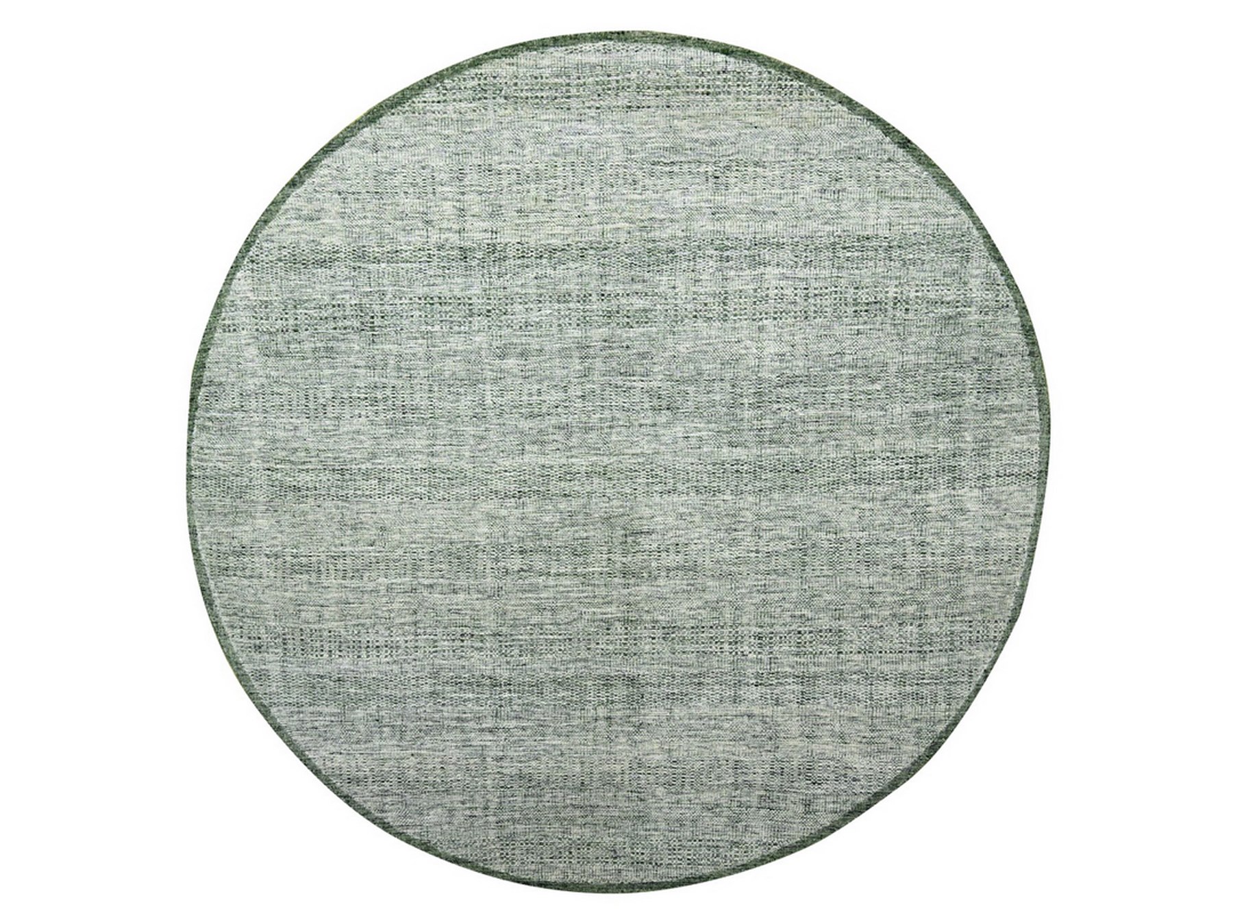 12'x12' Hunter Green, Oxidized and Distressed Grass Design with Exposed Warps, Hand Knotted, 100% Wool, Round, Oriental Rug HR76720