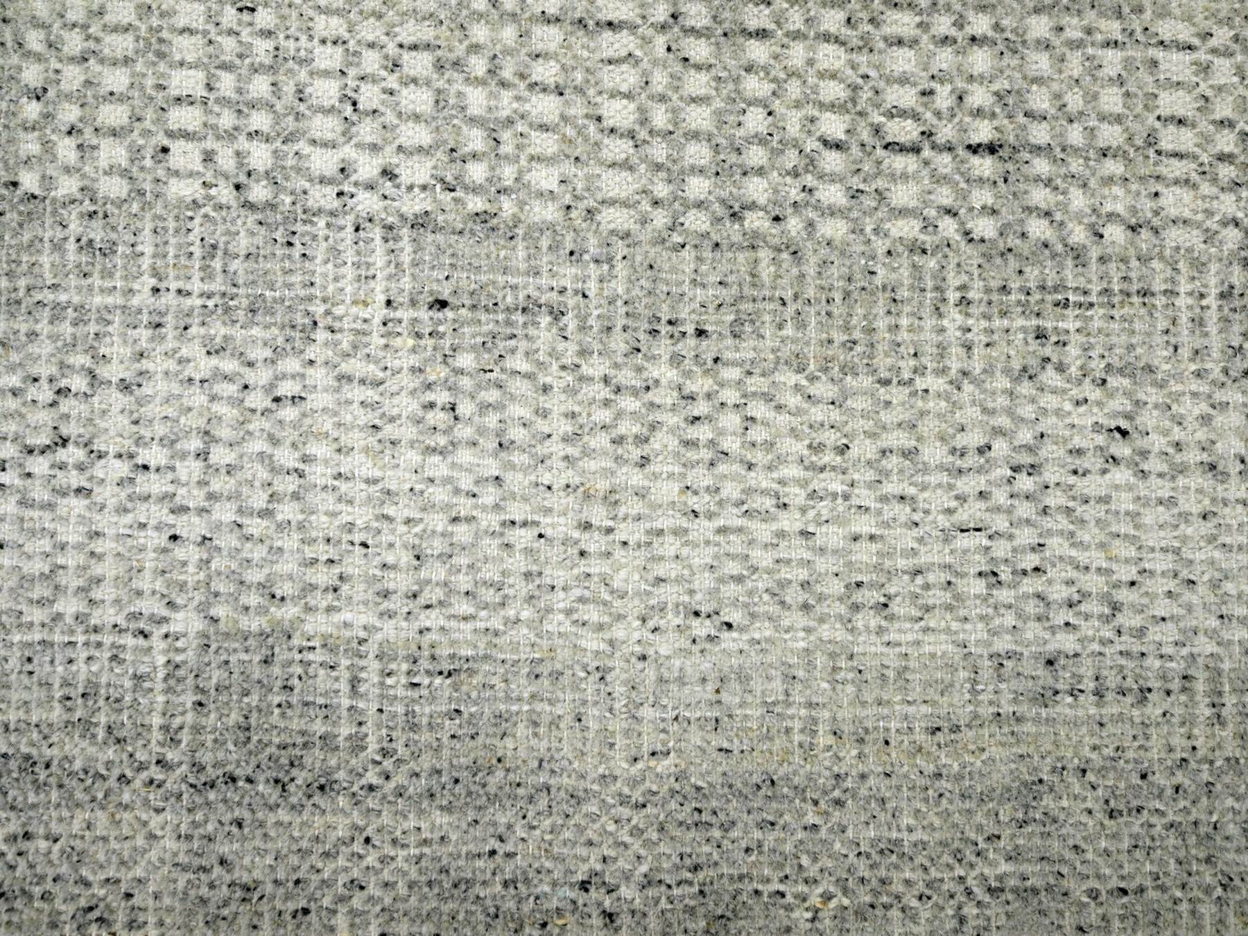 6'1"x9' Misty Gray, Natural Wool, Oxidized and Distressed Grass Design with Exposed Warps, Hand Knotted, Oriental Rug HR76736 - Image 8