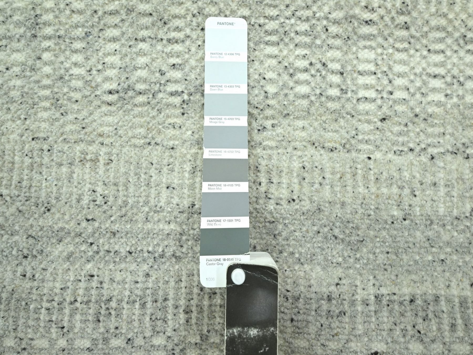 2'7"x10'3" Medium Gray, Oxidized and Distressed Grass Design with Exposed Warps, Hand Knotted, Natural Wool, Runner, Oriental Rug HR76758 - Image 4