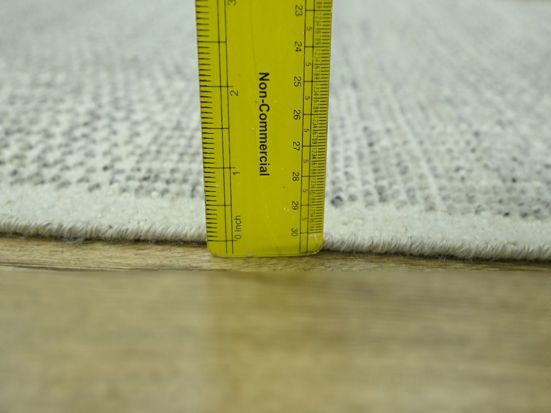 2'7"x6'3" Cloud Gray, 100% Natural Wool, Oxidized and Distressed Grass Design with Exposed Warps, Hand Knotted, Runner, Oriental Rug HR76765 - Image 5