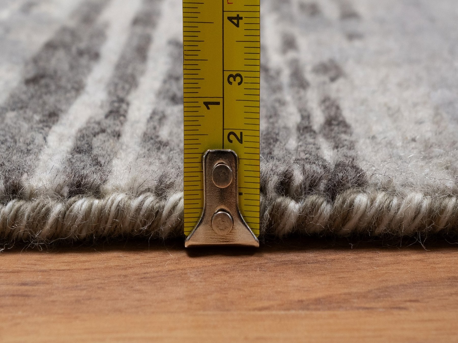 2'6"x8' Dim Gray, Hand Knotted, Modern Criss Cross Erased Design, Hand Spun Undyed Natural Wool, Runner, Oriental Rug HR91812 - Image 7