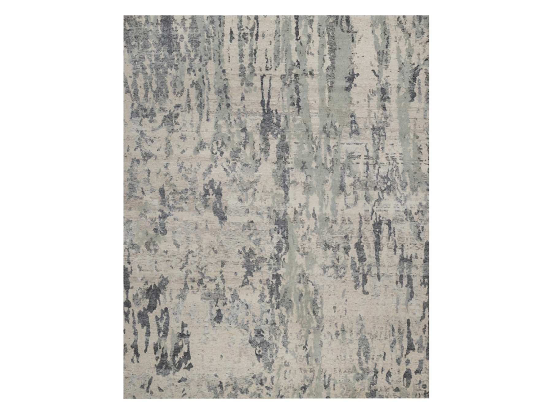 8'x10' Cream White, Modern Design, 100% Natural Undyed Wool, Hand Knotted, Oriental Rug HR91825