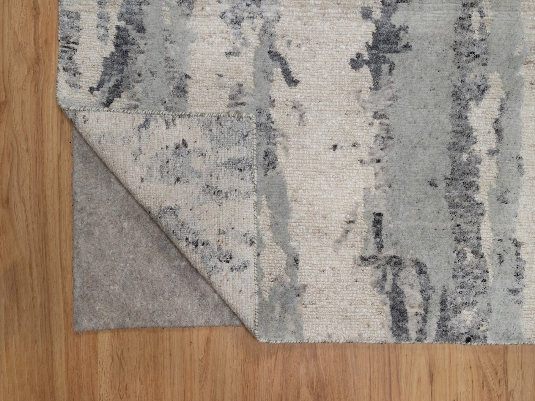 8'x10' Cream White, Modern Design, 100% Natural Undyed Wool, Hand Knotted, Oriental Rug HR91825 - Image 4