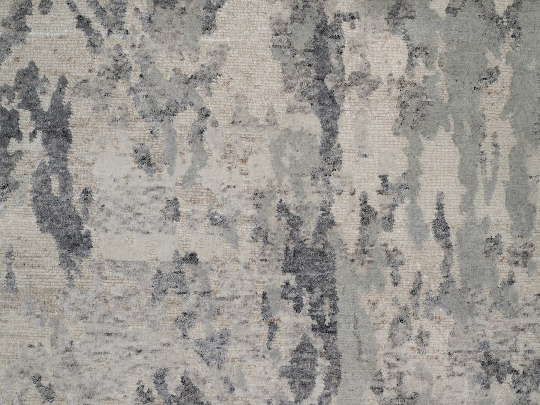 8'x10' Cream White, Modern Design, 100% Natural Undyed Wool, Hand Knotted, Oriental Rug HR91825 - Image 8