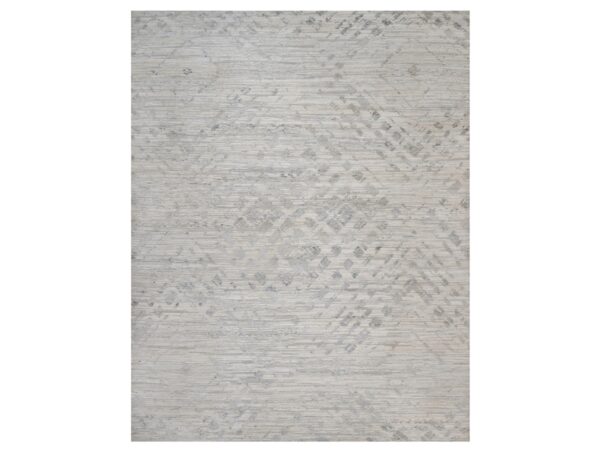 12'x15'3" Winter White, Modern Design, Hand Knotted, Hand Spun Undyed Natural Wool, XL, Oversized, Oriental Rug HR91856