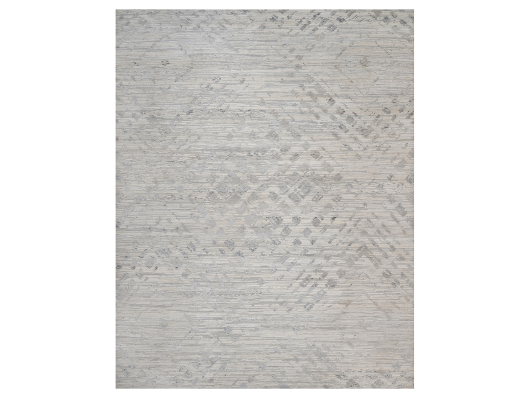 12'x15'3" Winter White, Modern Design, Hand Knotted, Hand Spun Undyed Natural Wool, XL, Oversized, Oriental Rug HR91856
