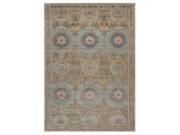 12'x18'3" Lark Brown, Mamluk Design with Geometric Medallions, Hand Knotted, Textured Wool and Silk, XL, Oversized, Oriental Rug HR91920