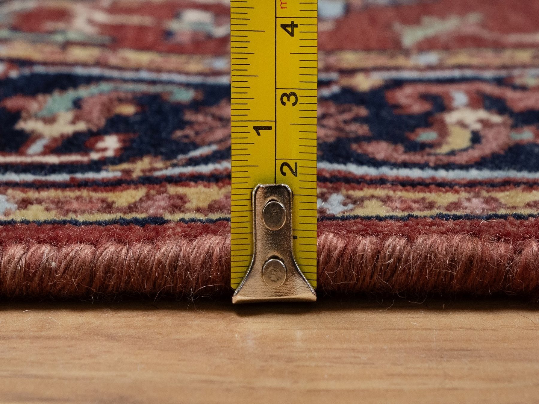 2'8"x8'1" Berry Red, Hand Spun New Zealand Wool, Soft Pile, Vegetable Dyes, Antiqued Fine Heriz Re-Creation, Medallions Design, Hand Knotted, Runner, Oriental Rug HR91929 - Image 7