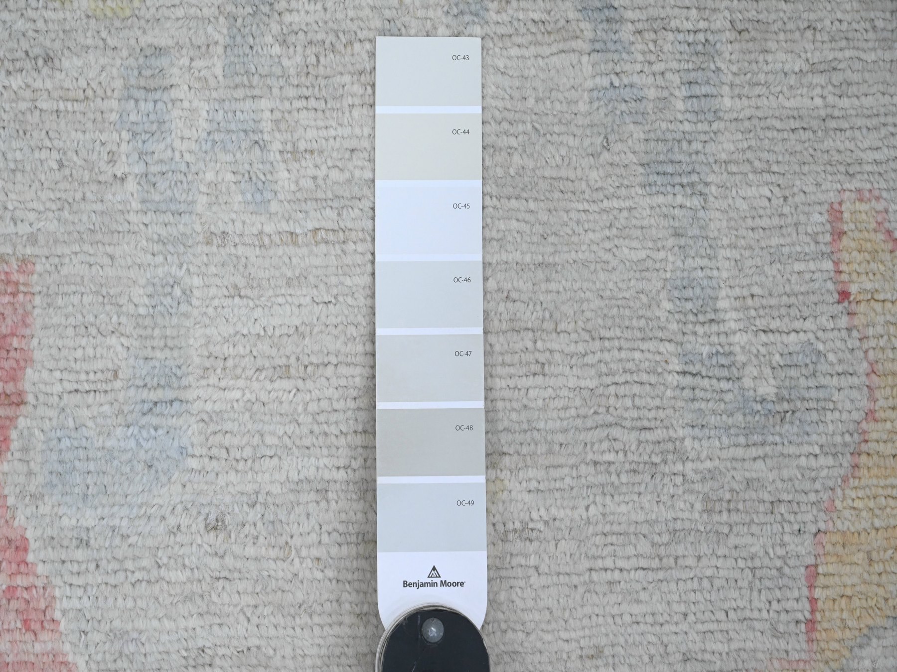 6'2"x11'8" Cloud Gray, Afghan Angora Oushak with Soft Color Leaf Design, Hand Knotted, Veggie Dyes, 100% Wool, Wide Runner, Oriental Rug HR20781 - Image 3