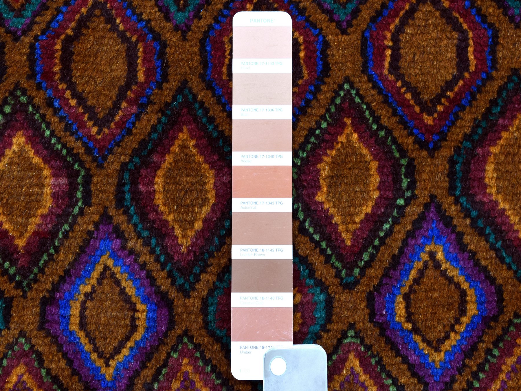 4'3"x6'2" Brown Tribal Design Colorful Afghan Baluch Pure Wool Hand Knotted Oriental Rug HR53145 - Image 3