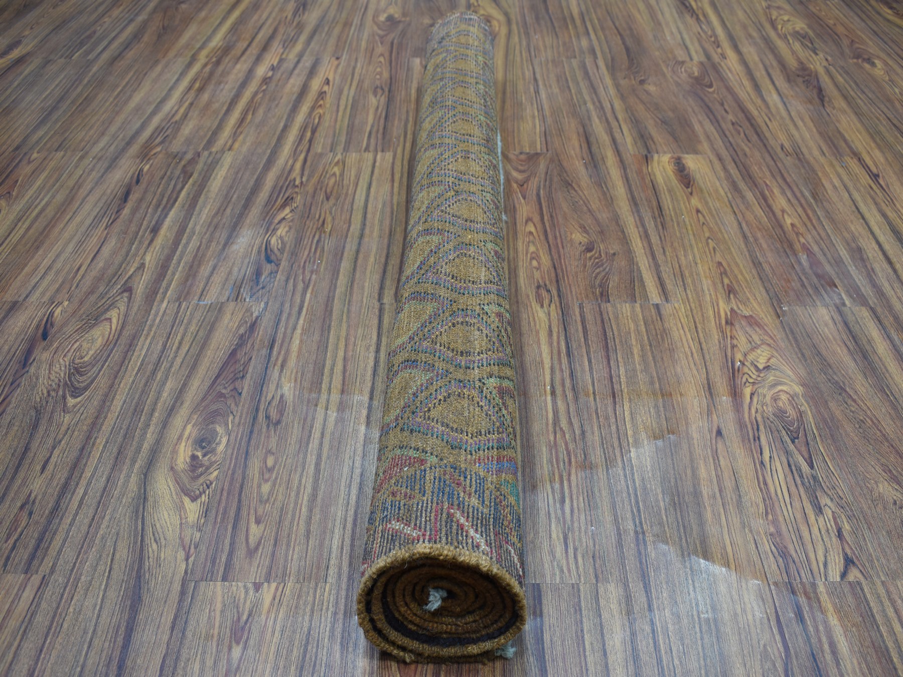4'3"x6'2" Brown Tribal Design Colorful Afghan Baluch Pure Wool Hand Knotted Oriental Rug HR53145 - Image 4