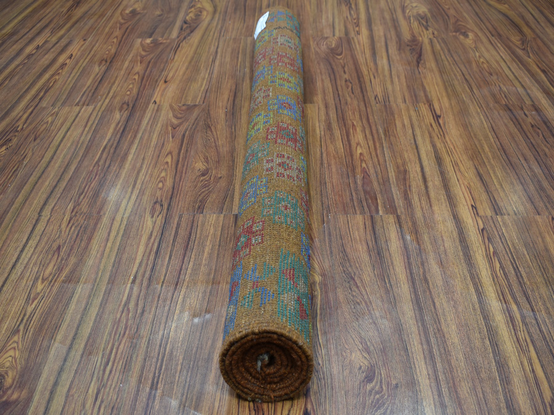 4'1"x5'9" Brown Tribal Design Colorful Afghan Baluch Hand Knotted Pure Wool Oriental Rug HR53185 - Image 4