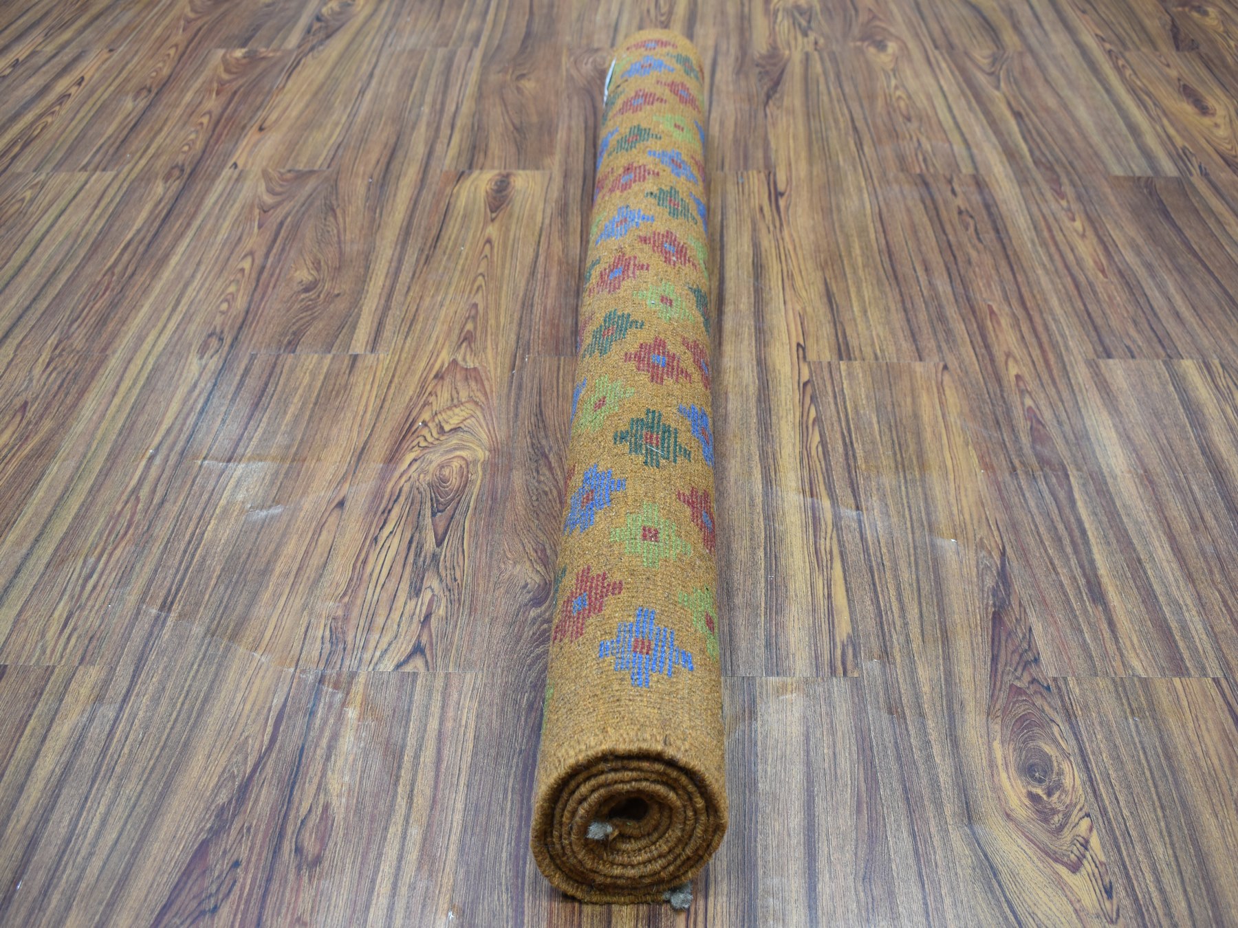 4'1"x6'1" Brown Tribal Design Colorful Afghan Baluch Pure Wool Hand Knotted Oriental Rug HR53189 - Image 3