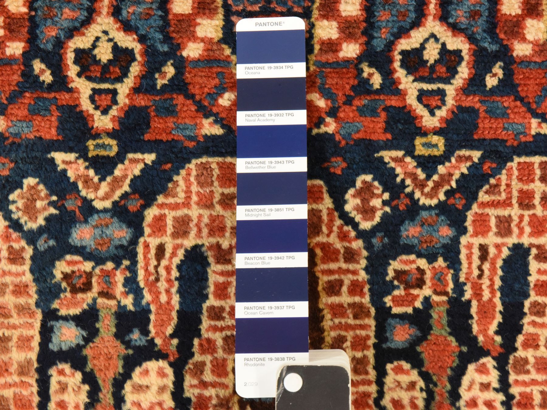 3'10"x12'5" Midnight Blue, Antique Persian, Kurdish Village, Even Wear, Clean, Pliable and Soft Pile, Paisley Botteh Motif, 100% Wool, Hand Knotted, Wide Runner, Oriental Rug HR78500 - Image 4