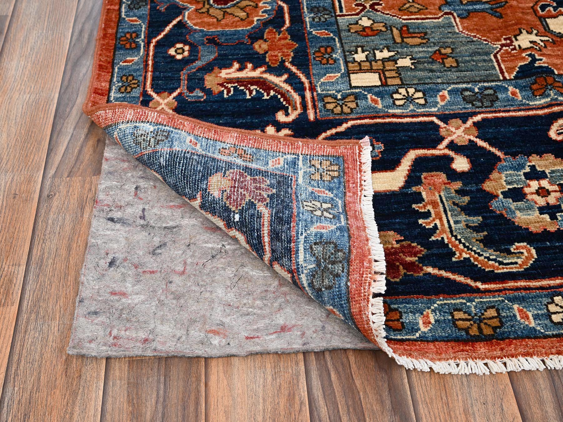 8'x10'10" Rust Orange, Serapi Heriz with Large Medallion Design, Aryana Collection, Vegetable Dyes, High Mountain Wool, Hand Knotted, Soft Pile, Densely Woven, Oriental Rug HR1605 - Image 5