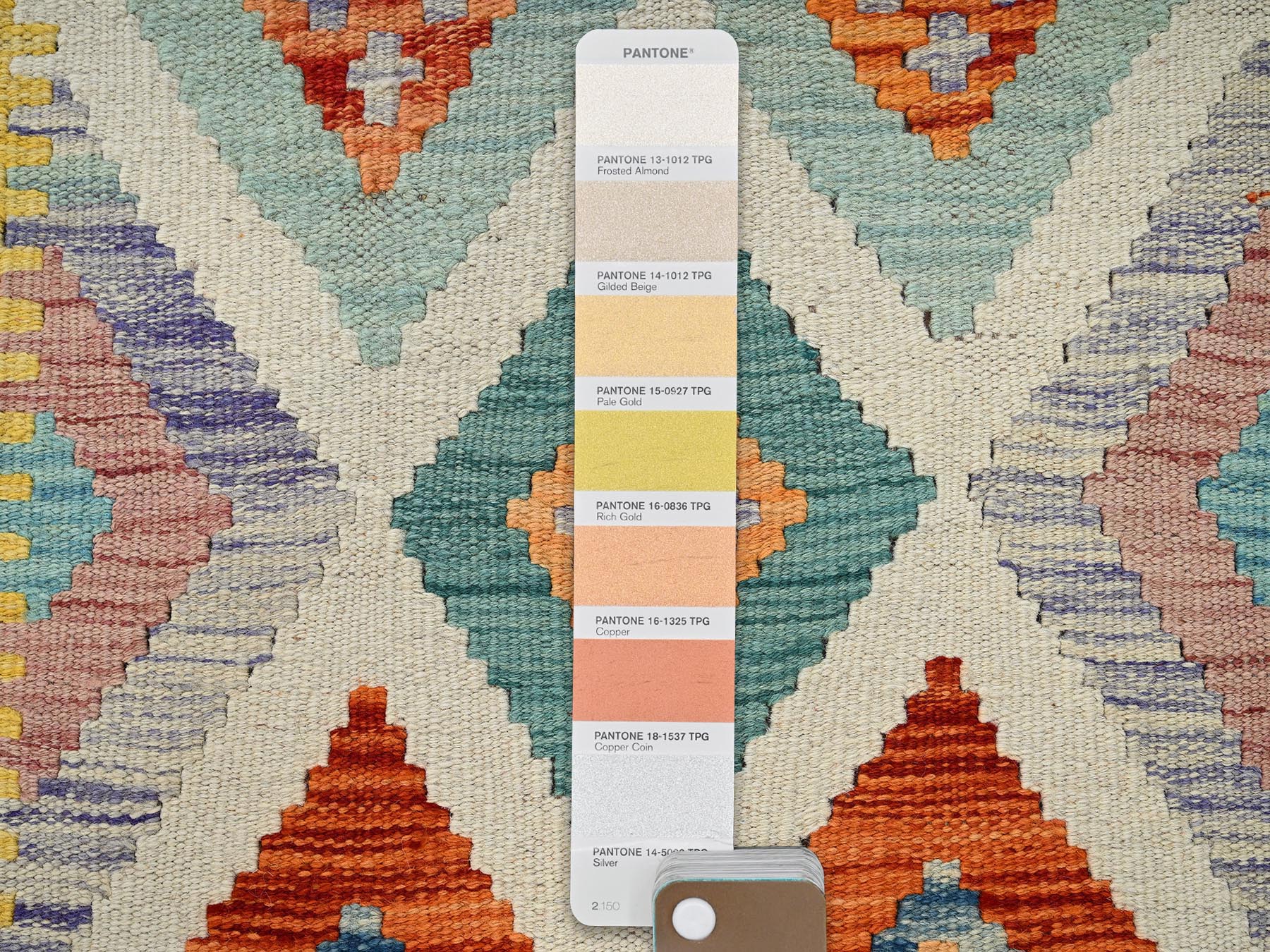 2'8"x8' Colorful, Afghan Kilim with Geometric Pattern, Flat Weave, 100% Wool, Vegetable Dyes, Hand Woven, Reversible, Runner, Oriental Rug HR1923 - Image 4