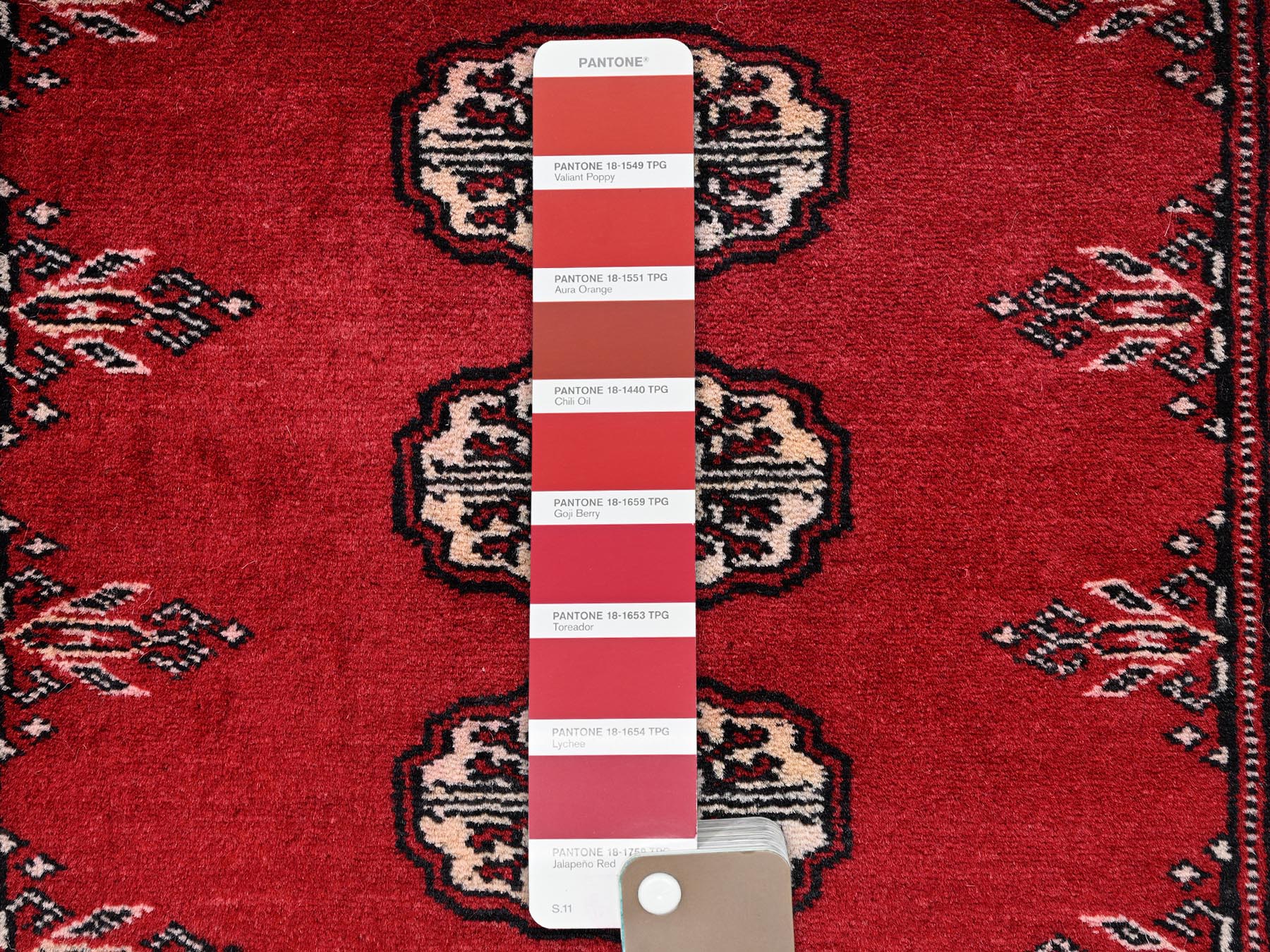 2'6"x8' Cherry Red, Princess Bokara with Tribal Medallions, Soft and Velvety Wool, Hand Knotted, Narrow Runner, Oriental Rug HR1990 - Image 4
