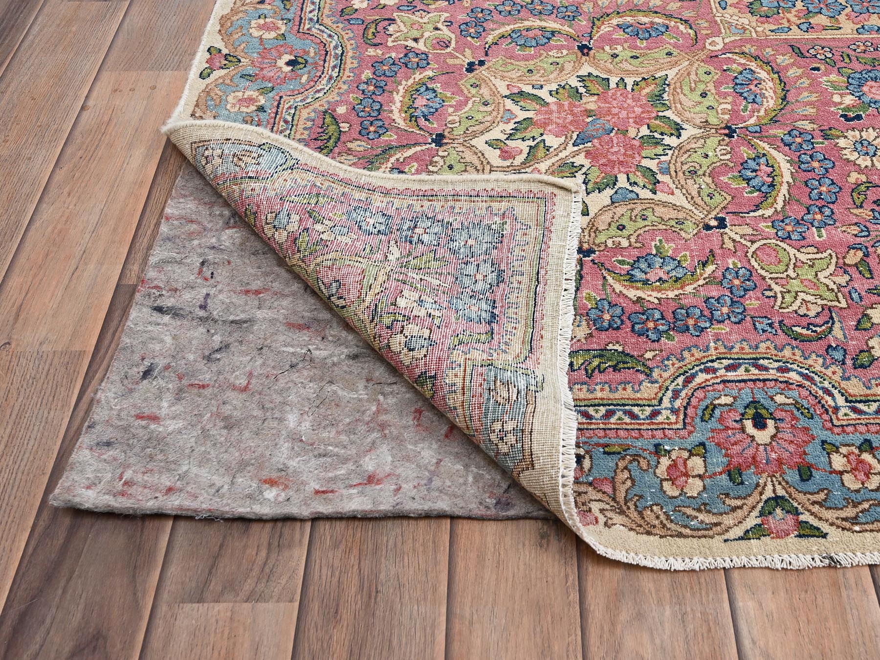 11'9"x23' Floral White, Vintage Persian Kerman, Good Condition, Clean and Soft, Even Wear, Long and Narrow, 100% Wool, Hand Knotted, XL, Oversized, Oriental Rug HR2046 - Image 5