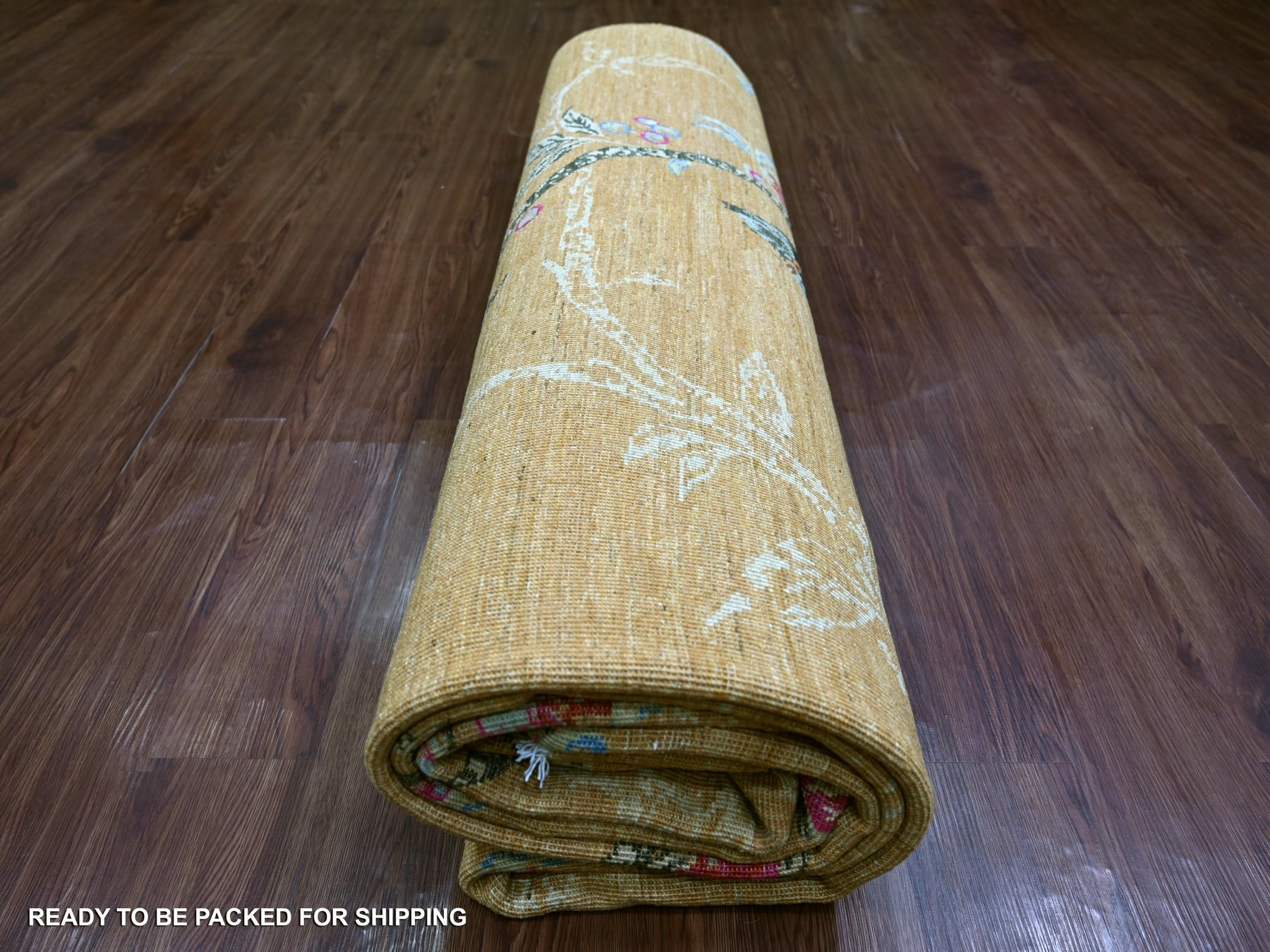 9'x11'10" Copper Brown, Sparrows on the Tree, Peshawar, Densely Woven, High Mountain Wool, Hand Knotted, Soft to the Touch, Oriental Rug HR21113 - Image 9