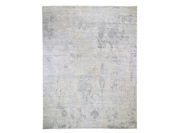 12'x15'1" THE PASTEL COLLECTION, Oversized Silk With Textured Wool Hand Knotted Oriental Rug HR59262