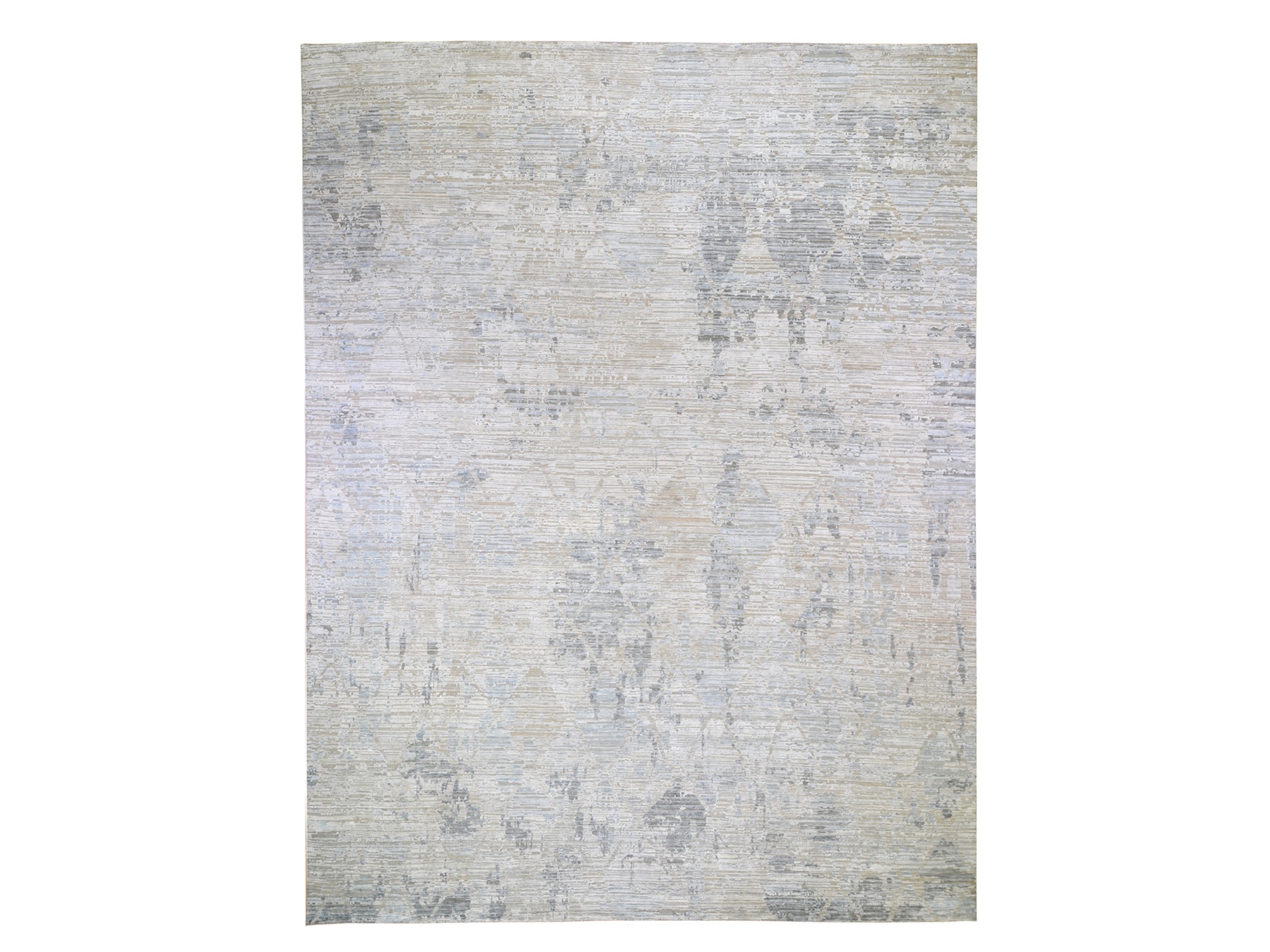 12'x15'1" THE PASTEL COLLECTION, Oversized Silk With Textured Wool Hand Knotted Oriental Rug HR59262