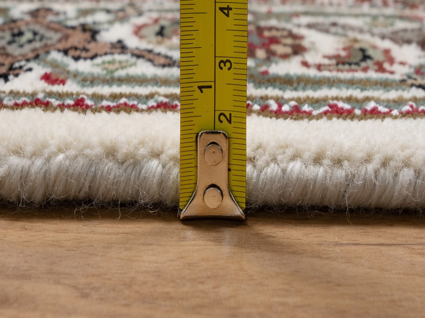 2'9"x8'1" Ivory, 100% Wool, Hand Knotted, Tabriz Mahi with Fish Medallion Design, 175 KPSI, Runner, Oriental Rug HR91975 - Image 7