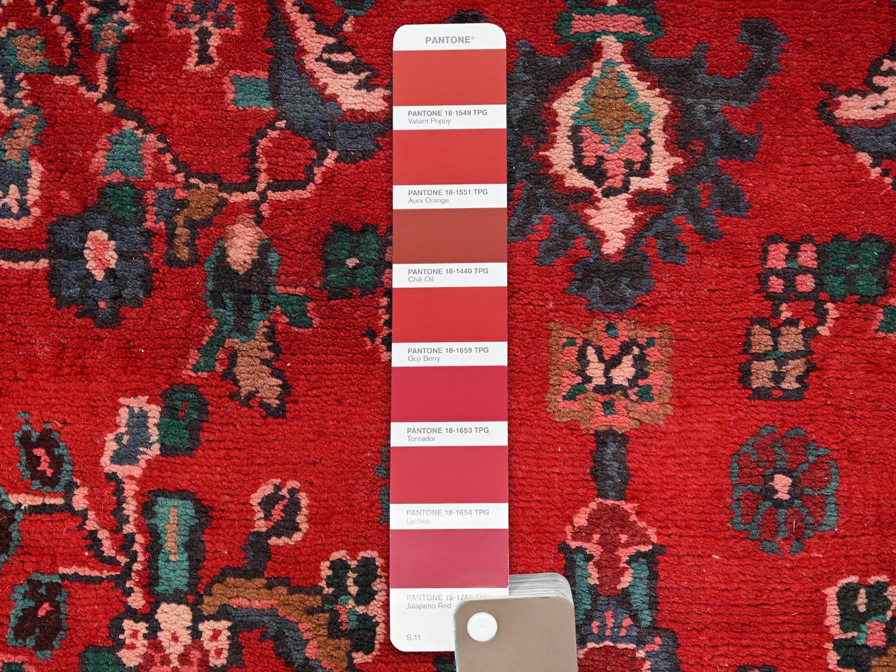 3'x9'1" Berry Red, Vintage Persian Lilahan with Flower Design, 100% Wool, Hand Knotted, Cropped Thin, Worn and Distressed, Sides and Ends Professionally Secured, Runner, Oriental Rug HR1557 - Image 4