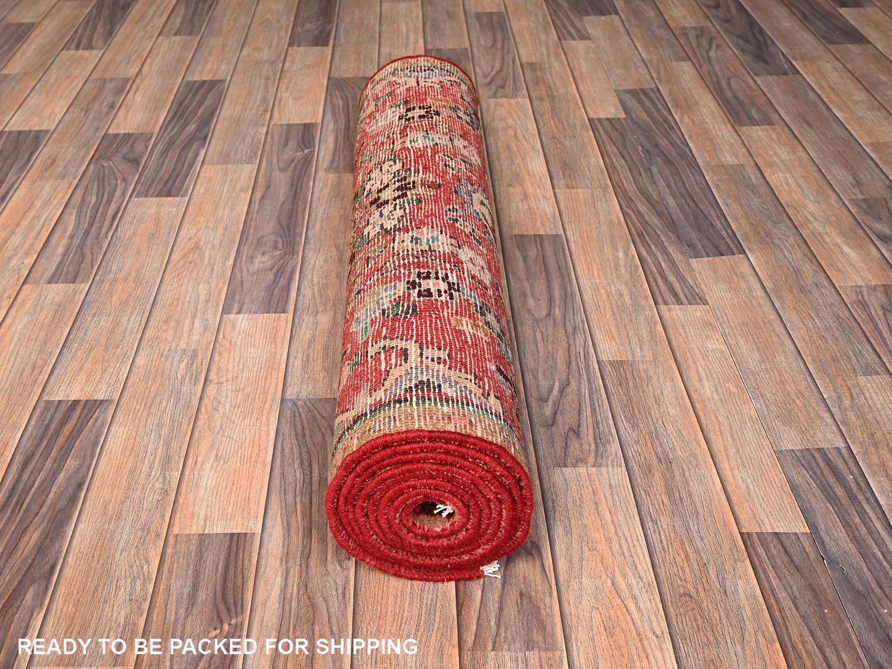 3'x9'1" Berry Red, Vintage Persian Lilahan with Flower Design, 100% Wool, Hand Knotted, Cropped Thin, Worn and Distressed, Sides and Ends Professionally Secured, Runner, Oriental Rug HR1557 - Image 5